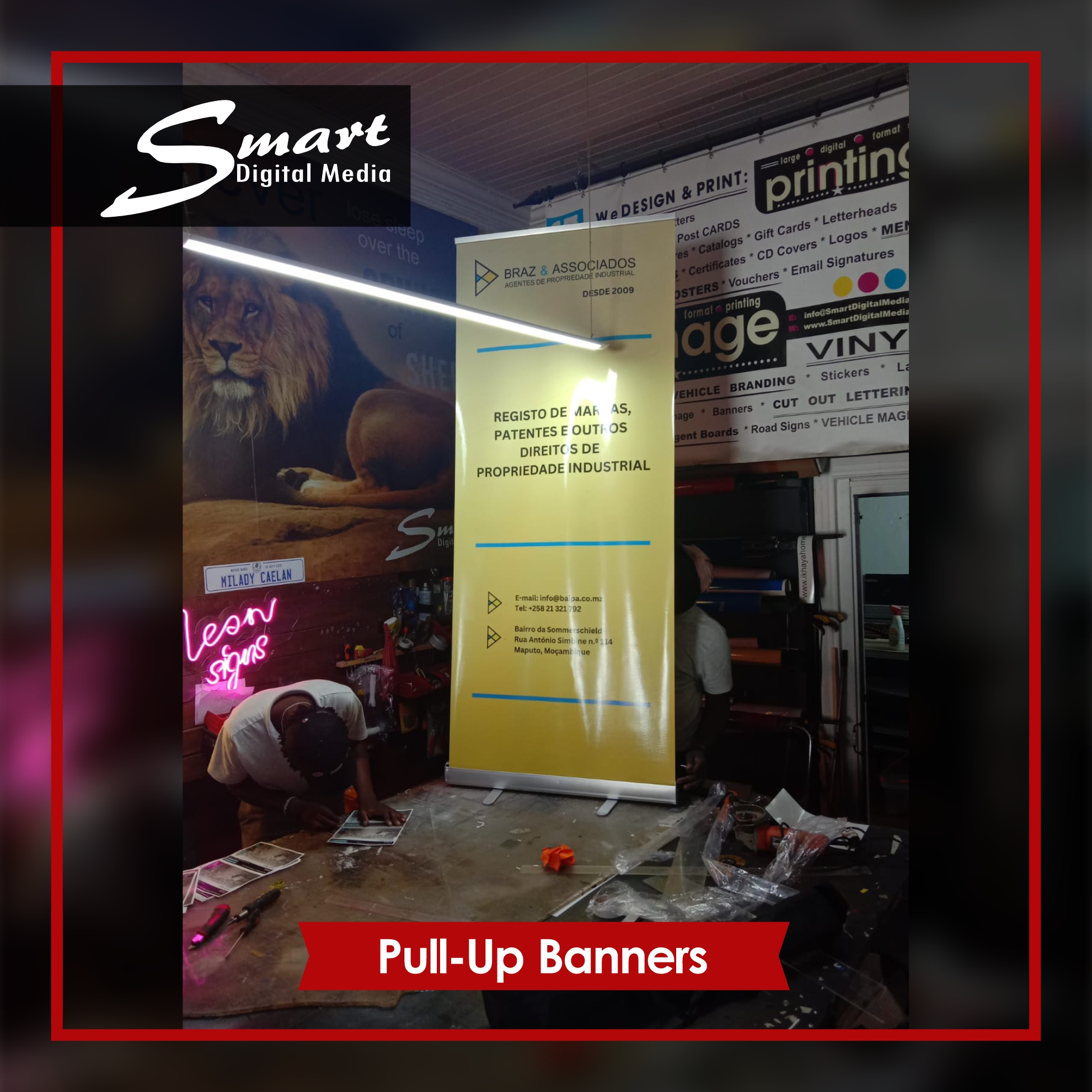 Promotional pull up banners.